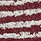 20" Red And White Striped Cotton Throw Pillow Cover with Tufts