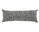 14" X 36" Black And White Lumbar Striped Cotton Throw Pillow Cover