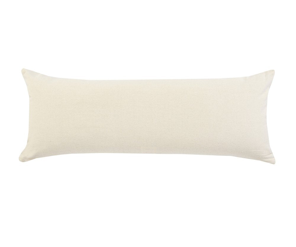 14" X 36" Black And White Lumbar Striped Cotton Throw Pillow Cover with Tufts