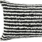 14" X 36" Black And White Lumbar Striped Cotton Throw Pillow Cover