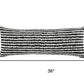 14" X 36" Black And White Lumbar Striped Cotton Throw Pillow Cover