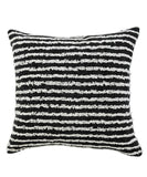 20" Black And White Striped Cotton Throw Pillow Cover