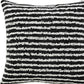 20" Black And White Striped Cotton Throw Pillow Cover