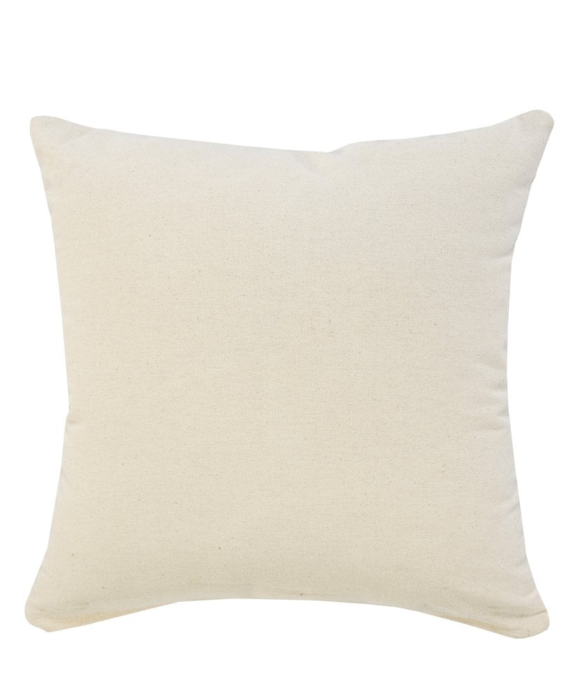 20" Black And White Striped Cotton Throw Pillow Cover with Tufts