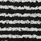 20" Black And White Striped Cotton Throw Pillow Cover with Tufts