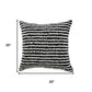 20" Black And White Striped Cotton Throw Pillow Cover