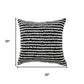 20" Black And White Striped Cotton Throw Pillow Cover with Tufts