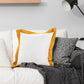 20" White And Yellow Color Block Cotton Throw Pillow Cover