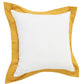 20" White And Yellow Color Block Cotton Throw Pillow Cover