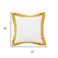 20" White And Yellow Color Block Cotton Throw Pillow Cover