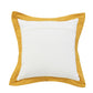 20" White And Yellow Color Block Cotton Throw Pillow Cover