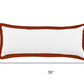 14" X 36" White And Brown Lumbar Color Block Cotton Throw Pillow Cover