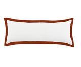 14" X 36" White And Brown Lumbar Color Block Cotton Throw Pillow Cover