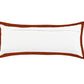 14" X 36" White And Brown Lumbar Color Block Cotton Throw Pillow Cover