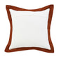 20" White And Brown Color Block Cotton Throw Pillow Cover