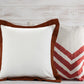 20" White And Brown Color Block Cotton Throw Pillow Cover