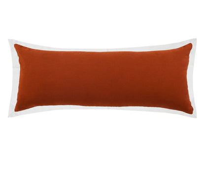 14" X 36" Brown And White Lumbar Color Block Cotton Throw Pillow Cover