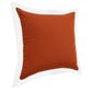 20" Brown And White Color Block Cotton Throw Pillow Cover
