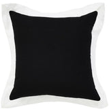 20" Black And White Color Block Cotton Throw Pillow Cover