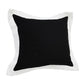 20" Black And White Color Block Cotton Throw Pillow Cover