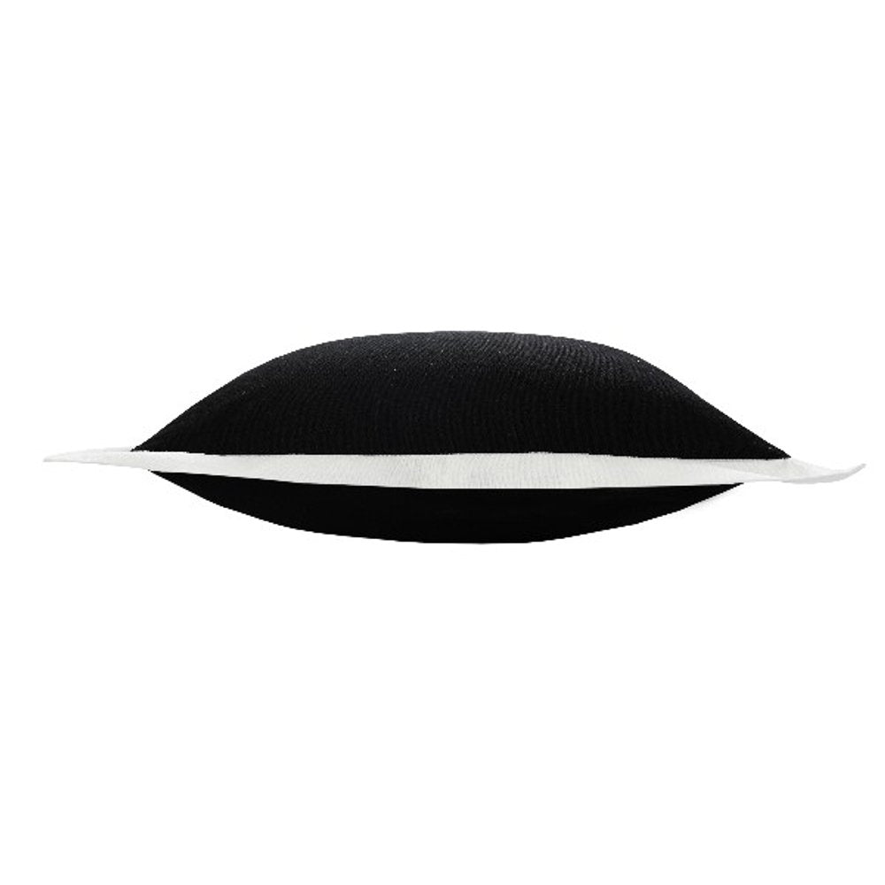 20" Black And White Color Block Cotton Throw Pillow Cover