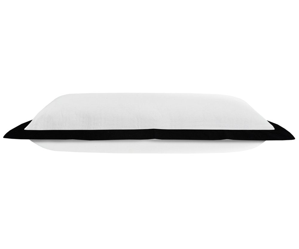 14" X 36" White And Black Lumbar Cotton Throw Pillow Cover