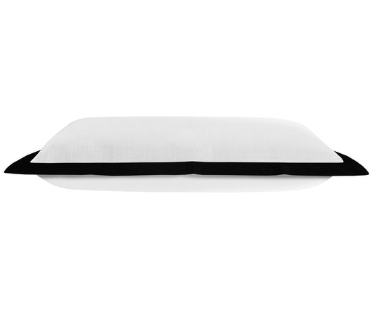 14" X 36" White And Black Lumbar Cotton Throw Pillow Cover