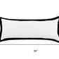 14" X 36" White And Black Lumbar Cotton Throw Pillow Cover