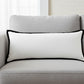 14" X 36" White And Black Lumbar Cotton Throw Pillow Cover