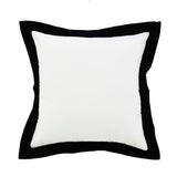 20" White And Black Cotton Throw Pillow Cover