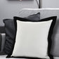 20" White And Black Cotton Throw Pillow Cover