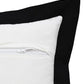 20" White And Black Cotton Throw Pillow Cover