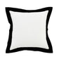 20" White And Black Cotton Throw Pillow Cover