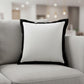 20" White And Black Cotton Throw Pillow Cover