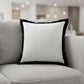20" White And Black Cotton Throw Pillow Cover