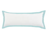 14" X 36" White And Blue Lumbar Cotton Throw Pillow Cover