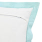 14" X 36" White And Blue Lumbar Cotton Throw Pillow Cover