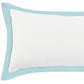 14" X 36" White And Blue Lumbar Cotton Throw Pillow Cover
