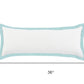 14" X 36" White And Blue Lumbar Cotton Throw Pillow Cover