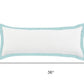 14" X 36" White And Blue Lumbar Cotton Throw Pillow Cover