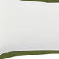 14" X 36" White And Green Lumbar Cotton Throw Pillow Cover