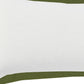 14" X 36" White And Green Lumbar Cotton Throw Pillow Cover