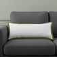 14" X 36" White And Green Lumbar Cotton Throw Pillow Cover
