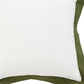 20" White And Green Cotton Throw Pillow Cover