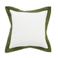 20" White And Green Cotton Throw Pillow Cover