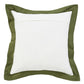 20" White And Green Cotton Throw Pillow Cover