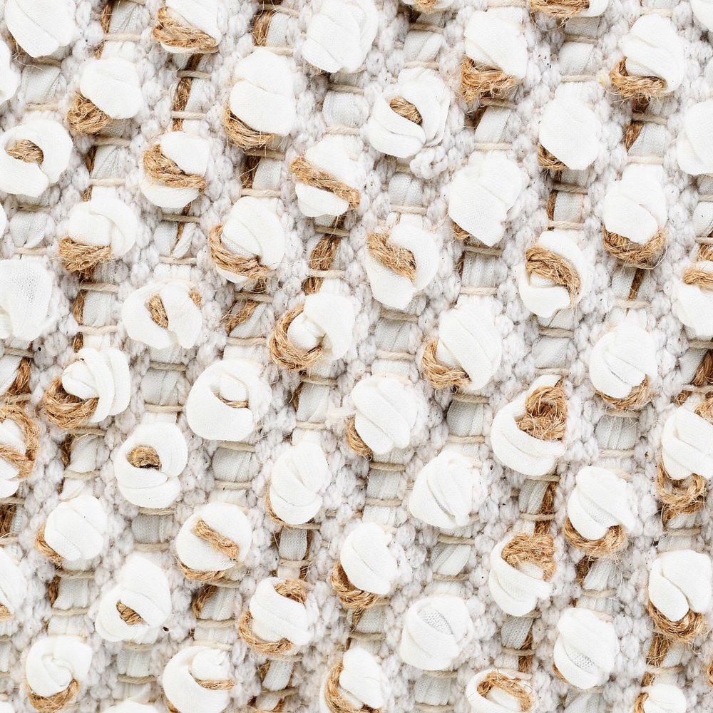 14" X 36" White And Beige Lumbar Geometric Cotton Blend Throw Pillow Cover