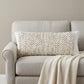 14" X 36" White And Beige Lumbar Geometric Cotton Blend Throw Pillow Cover with Texture