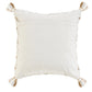 20" Beige And Ivory Geometric Cotton Blend Throw Pillow Cover with Tassels