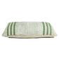 14" X 36" Green And White Lumbar Striped Cotton Blend Throw Pillow Cover